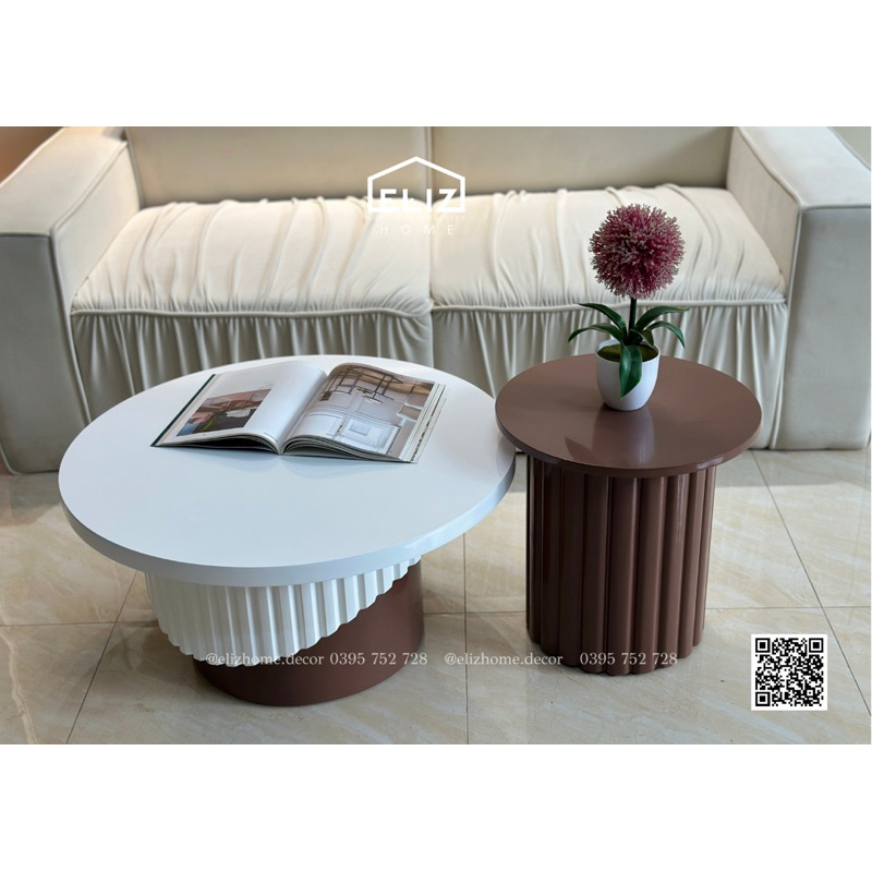 Bàn trà decor nan kiểu dáng mới