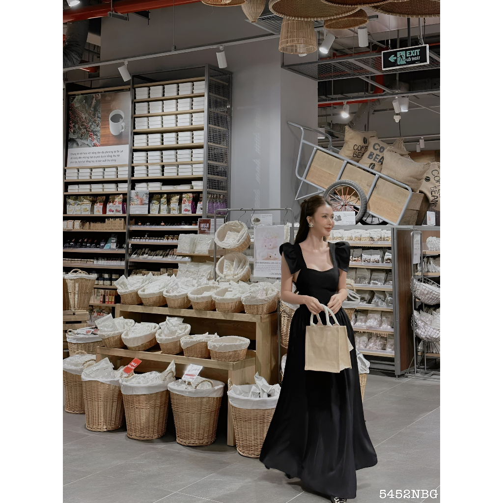 Đầm dài cánh tiên xòe hở lưng 5452 - Đầm nữ thời trang