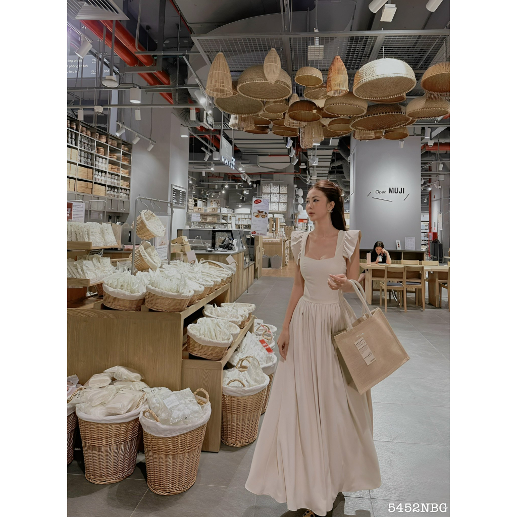 Đầm dài cánh tiên xòe hở lưng 5452 - Đầm nữ thời trang