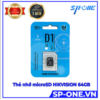Thẻ nhớ 64gb microsd hikvision d1, thẻ nhớ 64gb microsd cho máy ảnh - hàng chính hãng