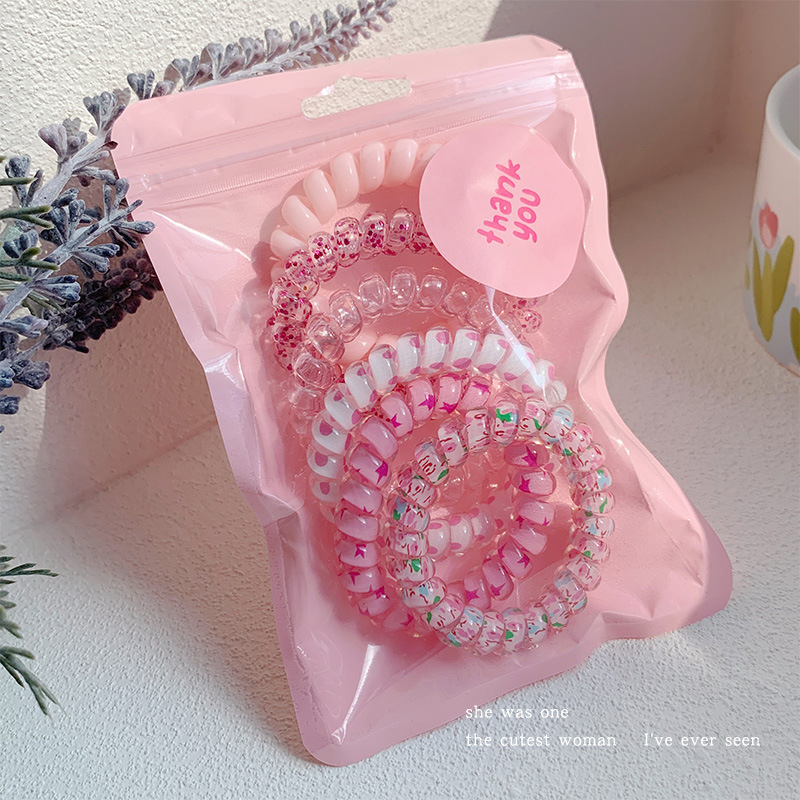 Set 6 Dây buộc tóc lò xo nhiều màu siêu xinh co giản .Dây cao su không làm tổn thương tóc bộ 6 dây.mã lk