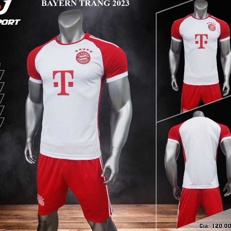 Bayern Munich trắng quần áo bóng đá , đồ đá banh in tên số, in lẻ in đội, in tên số theo yêu cầu HUNGSPORT TN