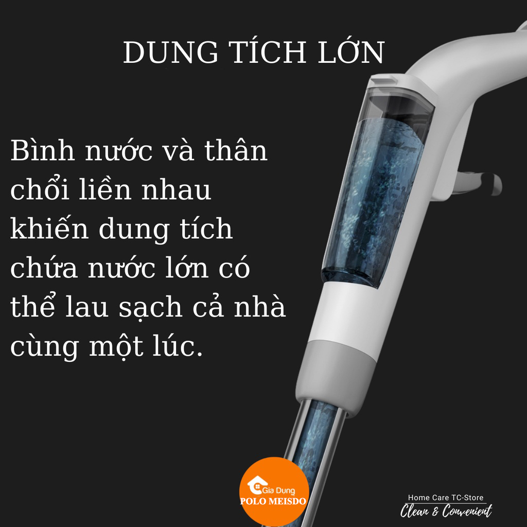 Chổi lau nhà LEANO tiện lợi phun sương tự vắt, Cây lau nhà dễ dàng vệ sinh mọi ngóc ngách trong nhà