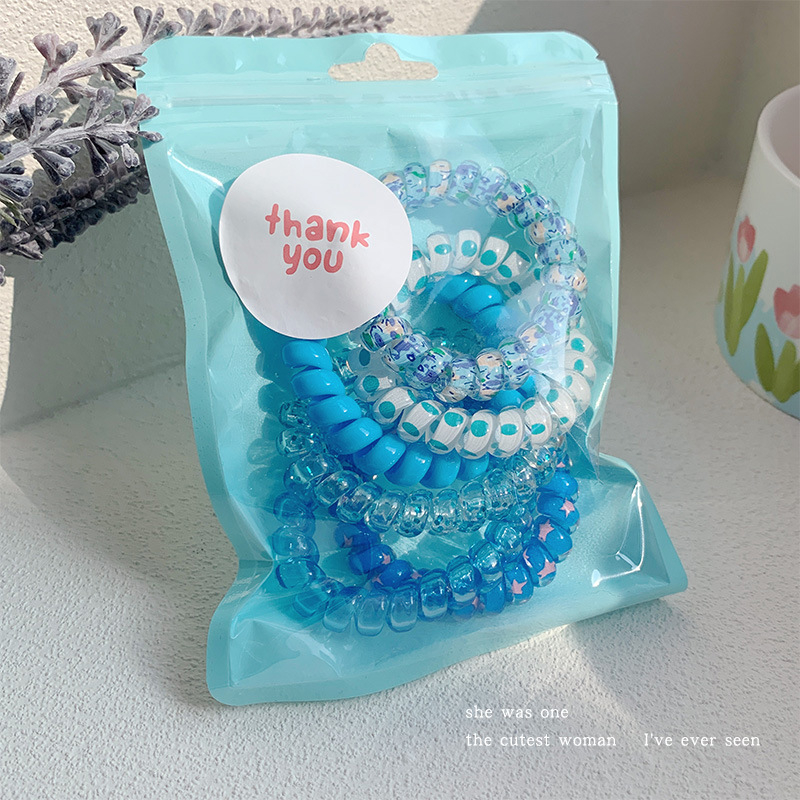 Set 6 Dây buộc tóc lò xo nhiều màu siêu xinh co giản .Dây cao su không làm tổn thương tóc bộ 6 dây.mã lk