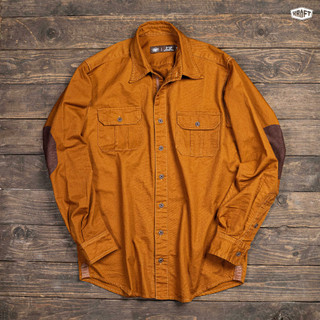 Kraft shirt - áo sơ mi kraft - áo sơ mi kaki phối da - workwear style