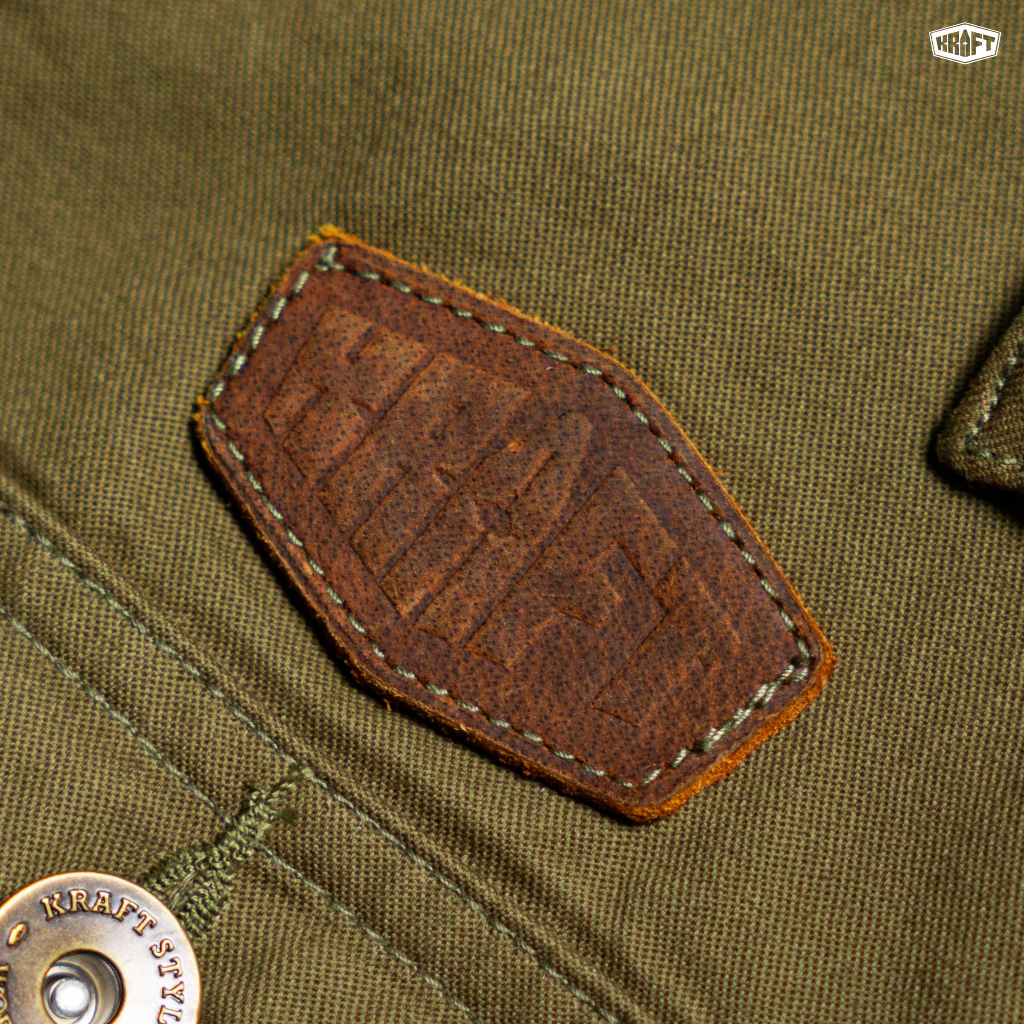 KRAFT GiLÊ - Áo GiLê KRAFT - Áo Gilê Kaki phối da cao cấp
