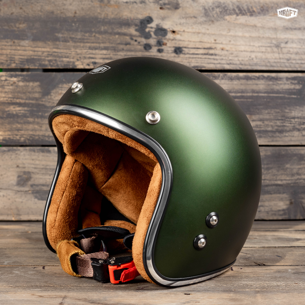Nón Bảo Hiểm 3/4 - Kraft Eros Forest Green F- Ver2