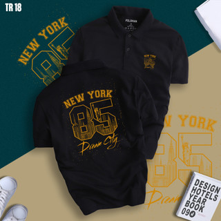 Áo Polo Nam Vintage NY 85 chất CVC cotton cá sấu cao cấp, chuẩn form, trẻ trung