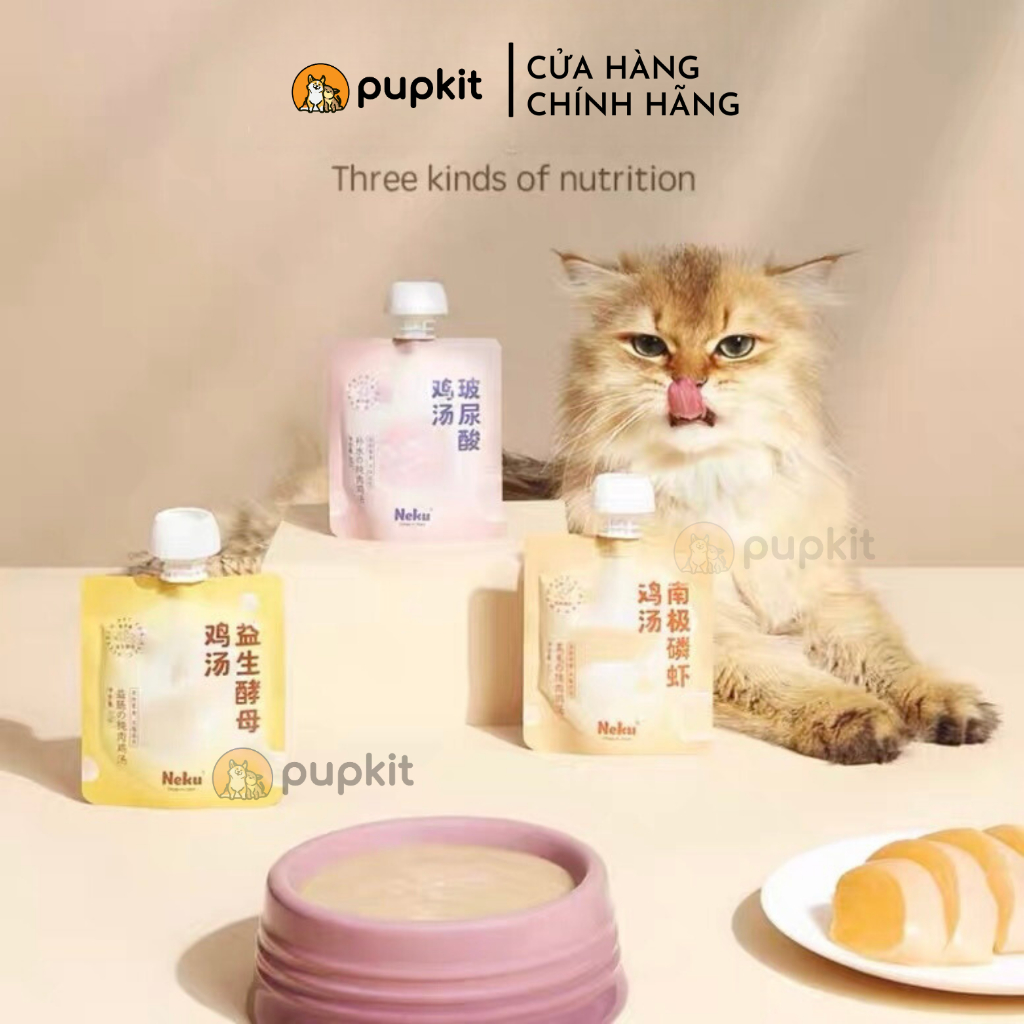 Súp Hầm Gà nhuyễn thể Neku Chứa Men vi sinh tốt cho đường ruột - Dưỡng ẩm, lông tóc