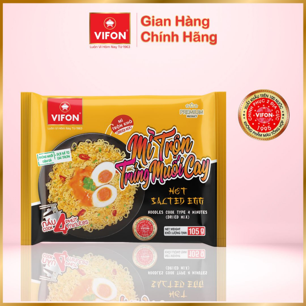 Set 10 gói Mì Bò Cay/Bò Kim Chi Cay/Trứng muối cay/Hải sản cay/ trộn tương đen 105gr