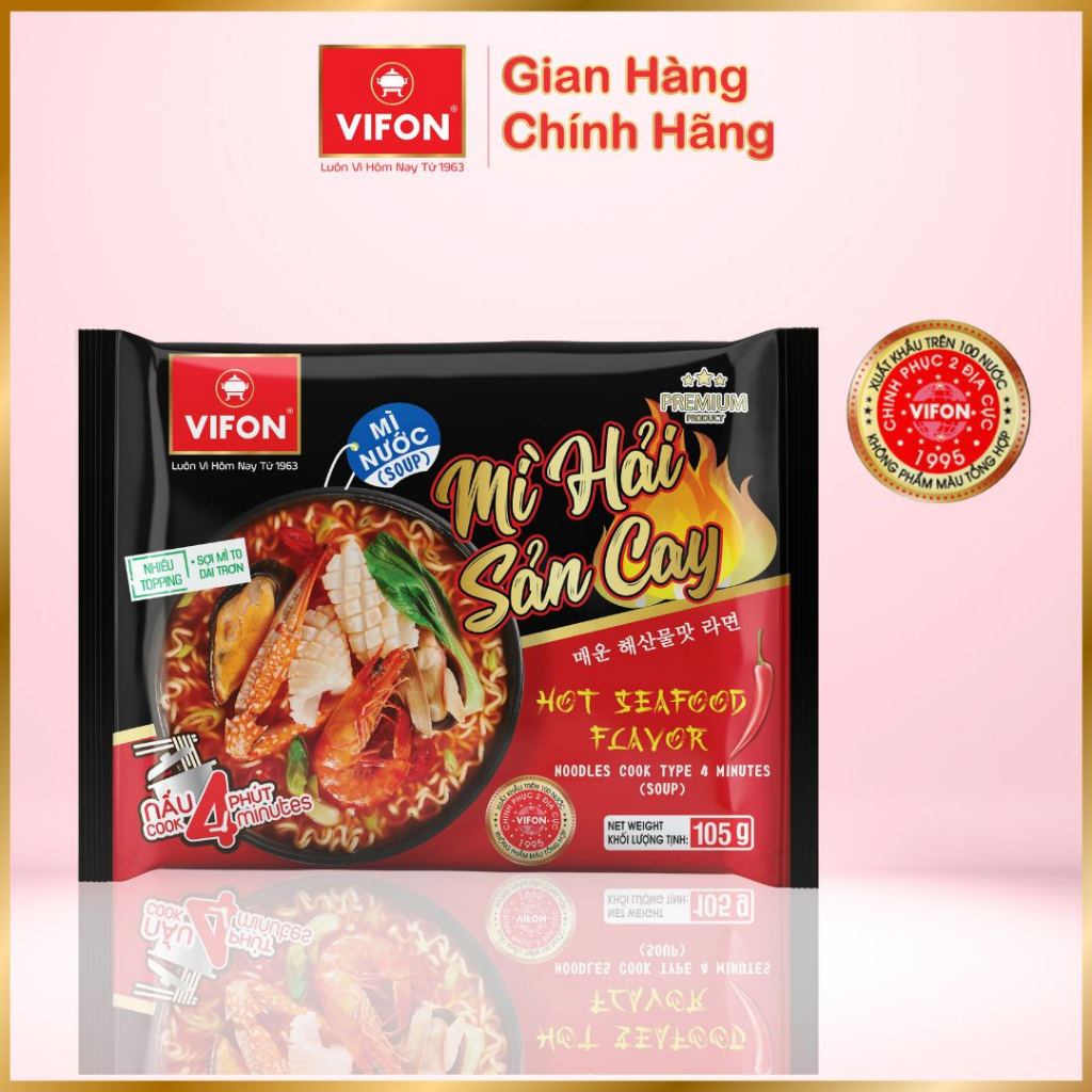 Set 10 gói Mì Bò Cay/Bò Kim Chi Cay/Trứng muối cay/Hải sản cay/ trộn tương đen 105gr