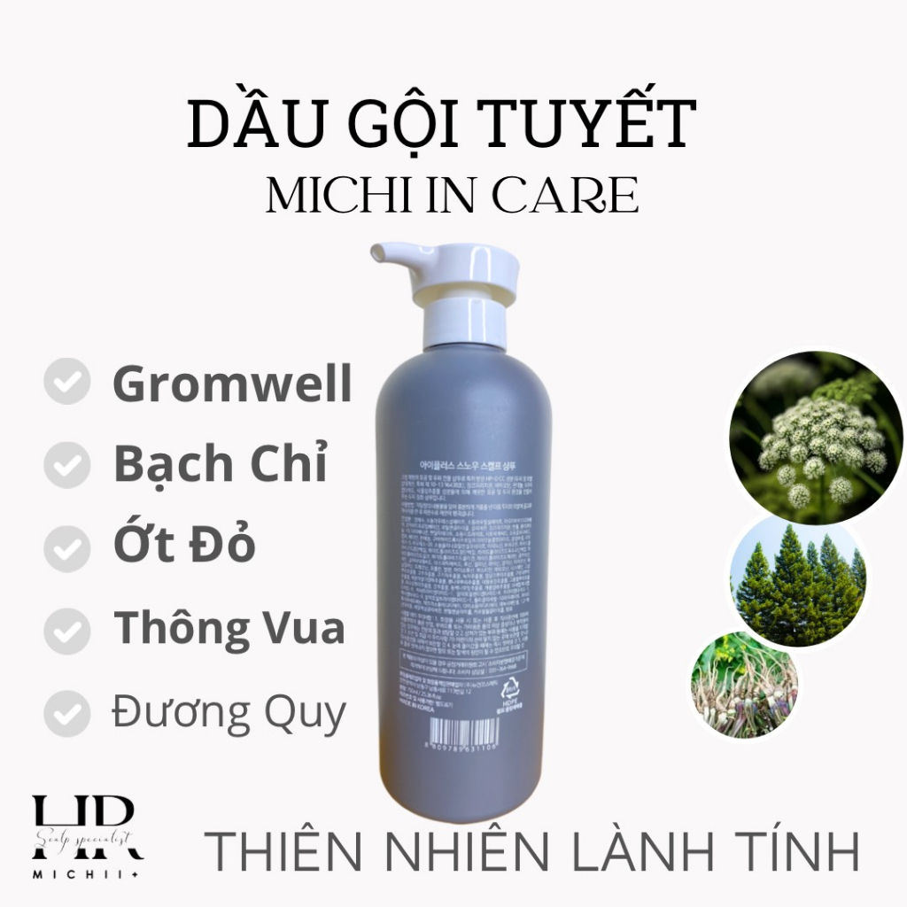 Dầu Gội TẨY TẾ BÀO CHẾT kiềm dầu,mọc tóc,ngăn rụng và gàu,nấm,ngứa Michi của Hàn Quốc 750ML