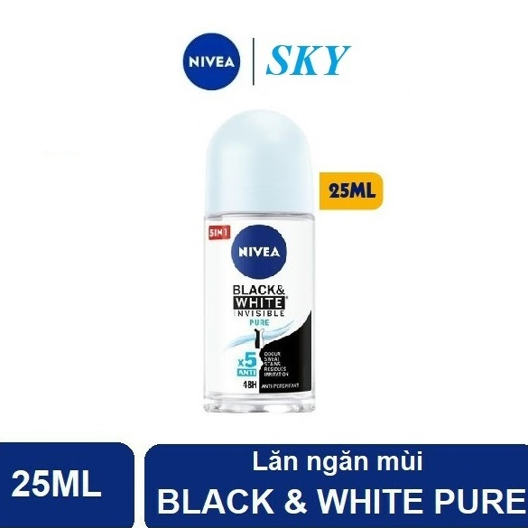 Lăn khử mùi NIVEA NỮ BLACK & WHITE 25ML