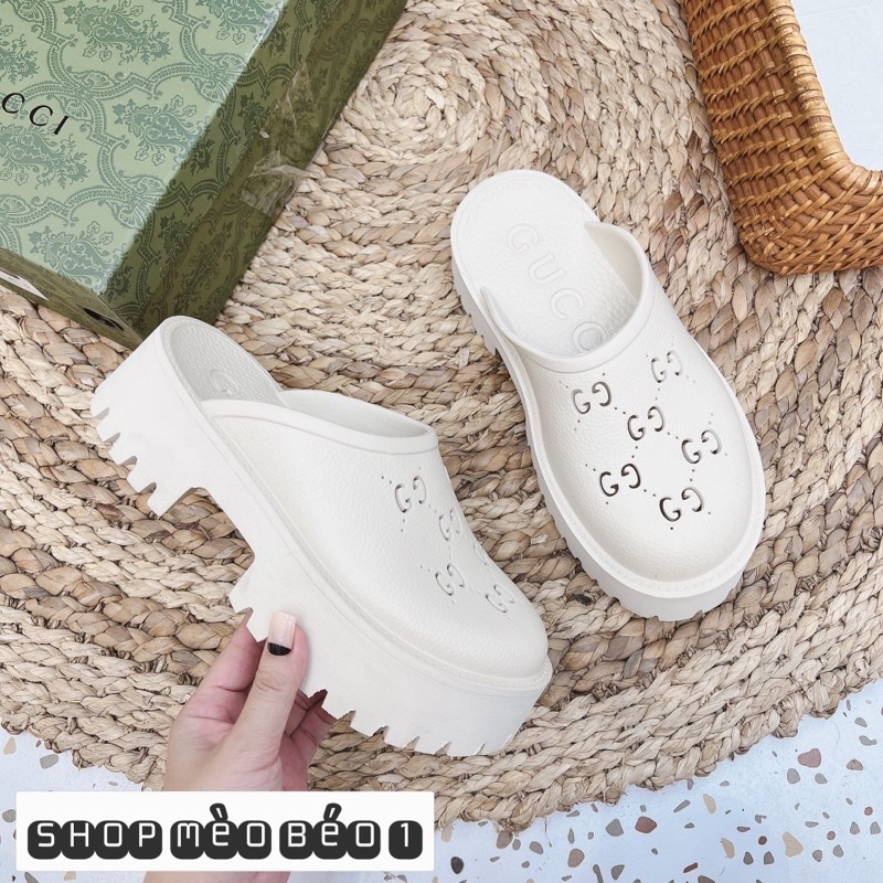 Giày sục cross hoạ tiết mũi tròn new fullbox