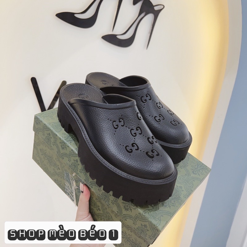 Giày sục cross hoạ tiết mũi tròn new fullbox