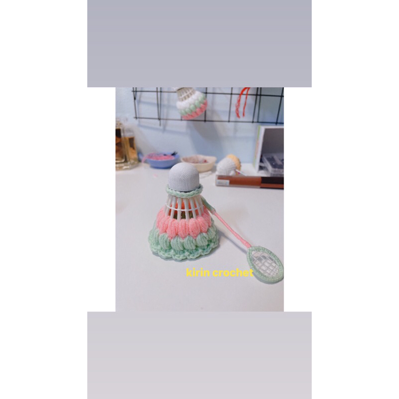 Móc khoá cầu lông bằng len handmade