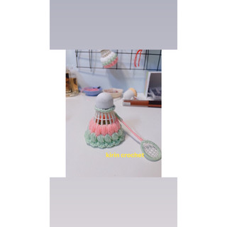 Móc khoá cầu lông bằng len handmade