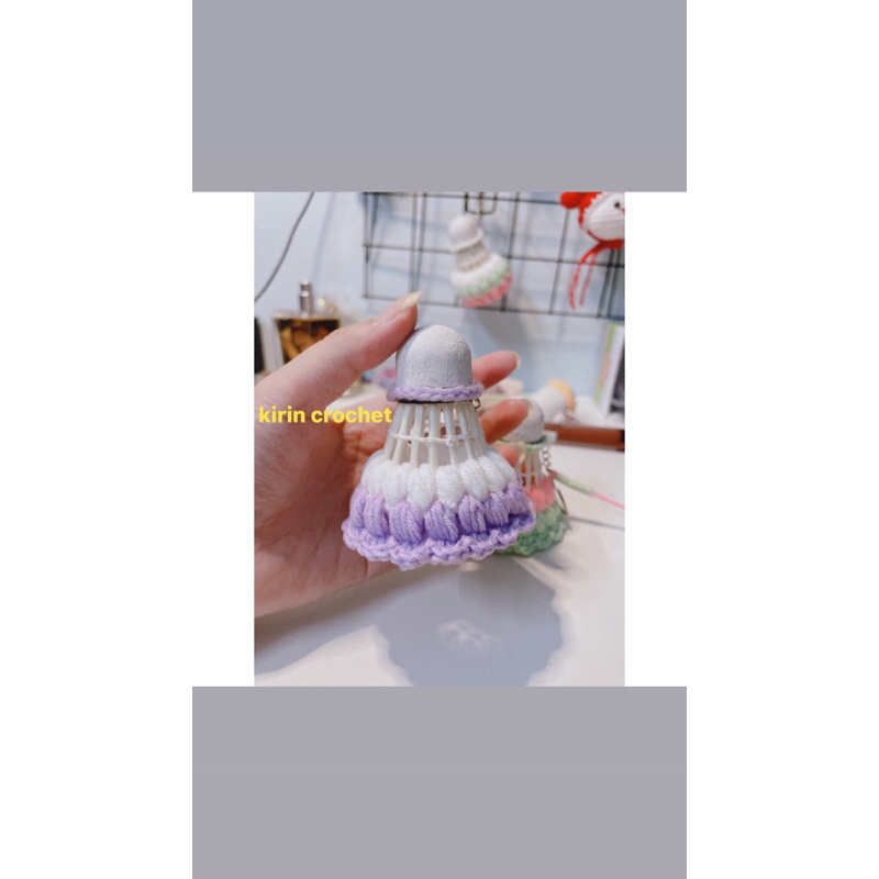 Móc khoá cầu lông bằng len handmade