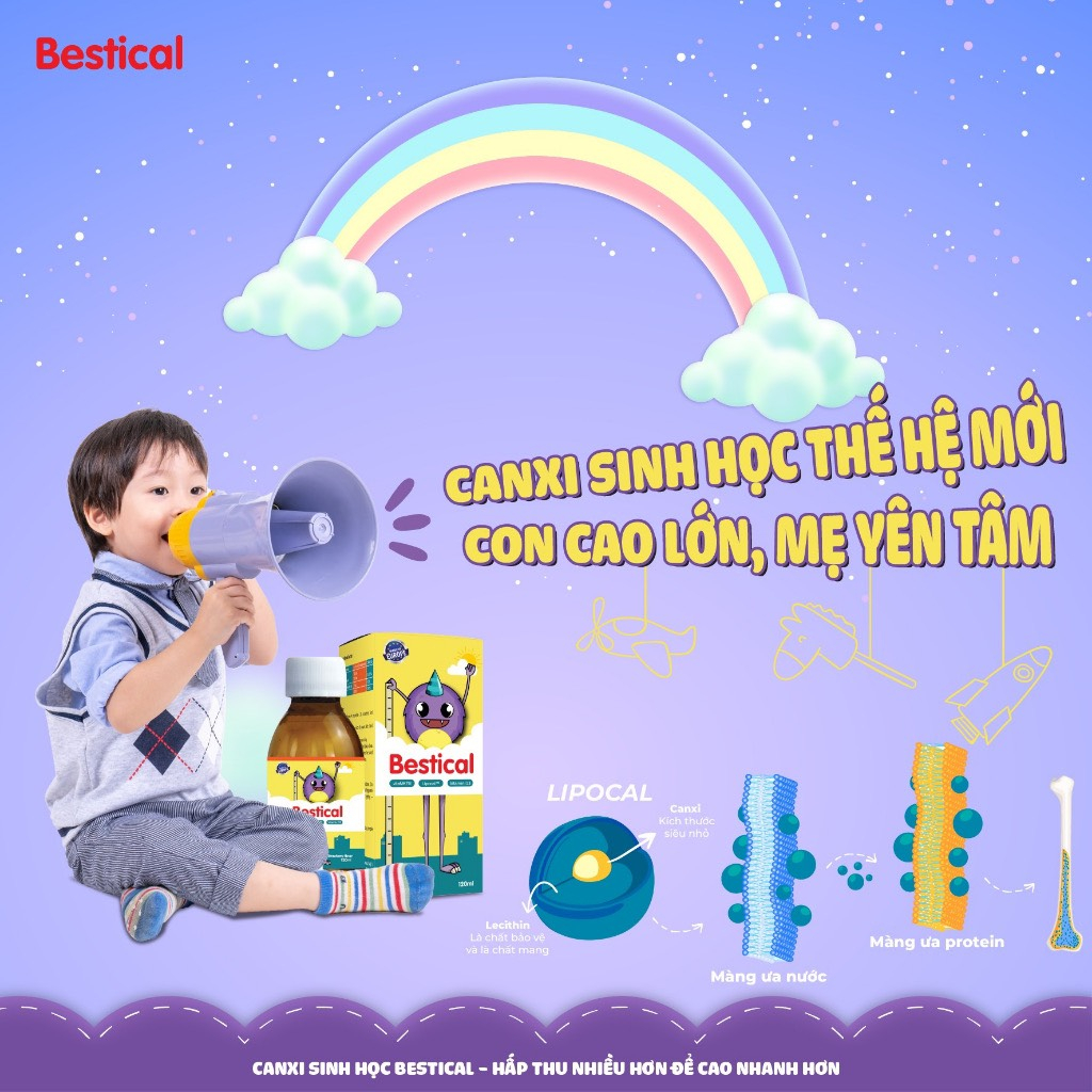 Canxi Sinh Học Besticat -  Bổ Sung Canxi Tự Nhiên, Vitamin D3K2 - Giúp Bé Phát Triển Chiều Cao Vượt Trội
