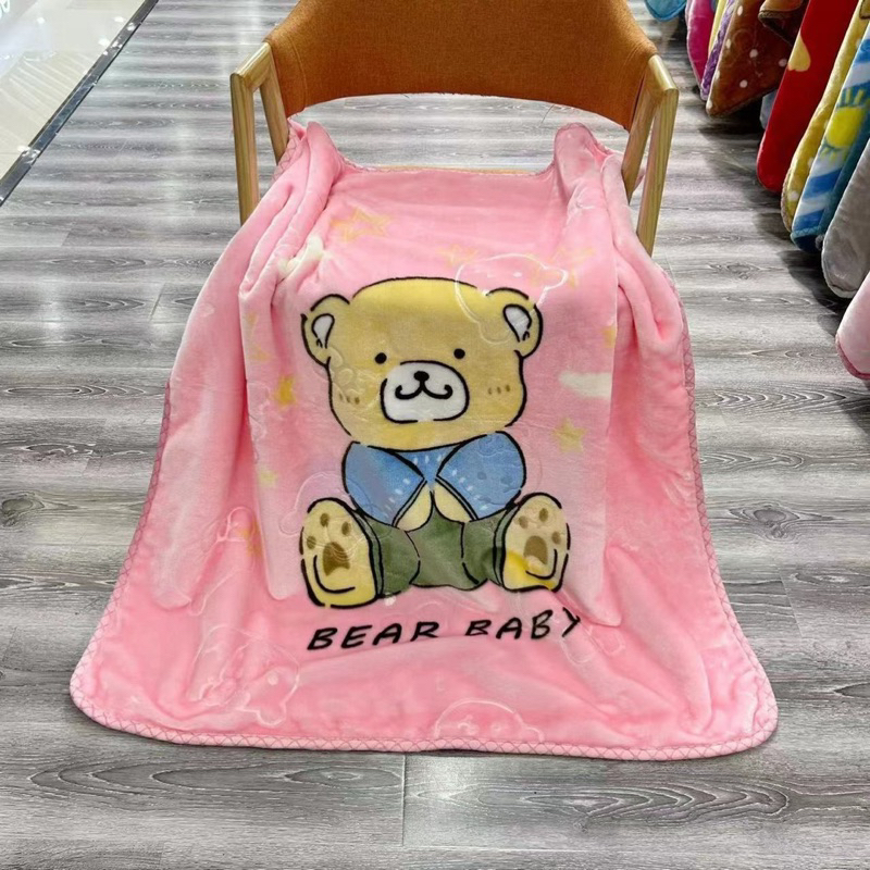 Chăn lông tuyết loại dày đắp mùa đông cho bé, chăn lông tuyết 2 lớp 93x100cm