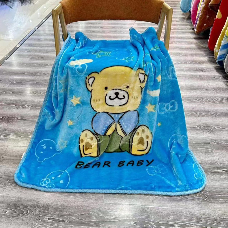 Chăn lông tuyết loại dày đắp mùa đông cho bé, chăn lông tuyết 2 lớp 93x100cm