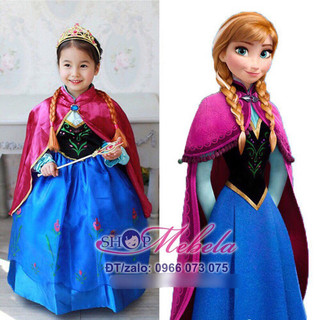 Váy đầm công chúa Anna kèm áo choàng ngắn cho bé 14-28kg