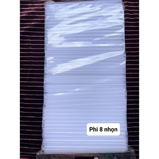 Ống hút phi 8 trắng trong 1 đầu nhọn