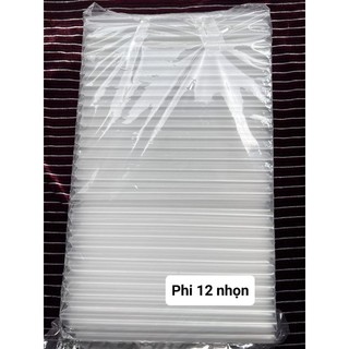 Ống hút phi 12 trắng trong 1 đầu nhọn