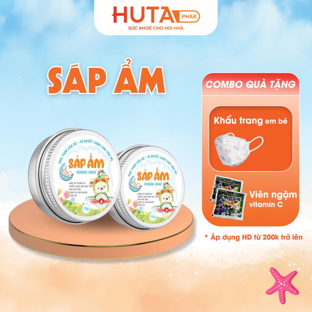 Sáp bôi ấm ngực cho bé HUTA PHAR  dùng trong mua đông hay mùa hè nằm điều hòa