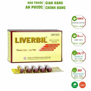 Liverbil⚡cam kết chính hãng ⚡giúp nhuận gan lợi mật hộp 50 viên