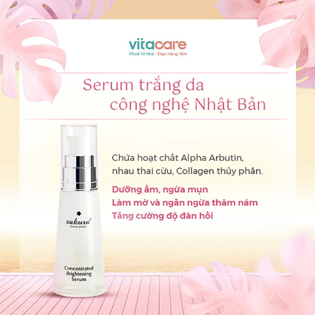 Serum da trắng sáng Sakura Concentrated Brightening - Serum Sakura làm trắng da, ngừa nám, phục hồi da