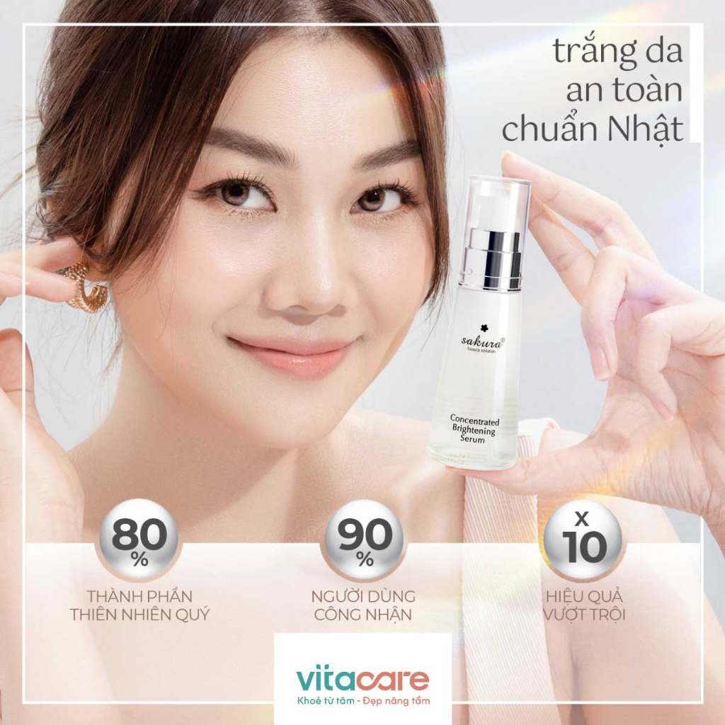 Serum da trắng sáng Sakura Concentrated Brightening - Serum Sakura làm trắng da, ngừa nám, phục hồi da