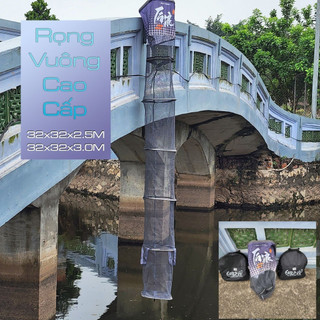Giỏ Đựng Cá vuông Enjoy Rọng Đựng Cá khung kim loại siêu bền, túi đựng cá, dòng cao cấp PK24
