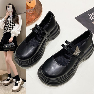 Giày nữ LOLITA mùa thu 2023 da mềm khóa nơ chống trượt đế dày -Mary Jane Giày búp bê nữ mũi tròn