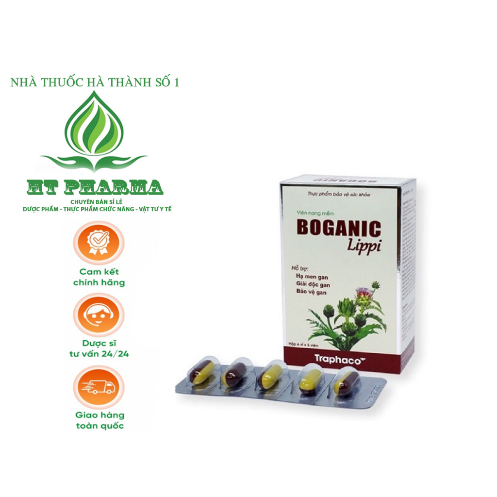 Boganic Lippi - giải độc gan, hạ mỡ máu - bảo vệ gan - Chính hãng Traphaco 30 viên