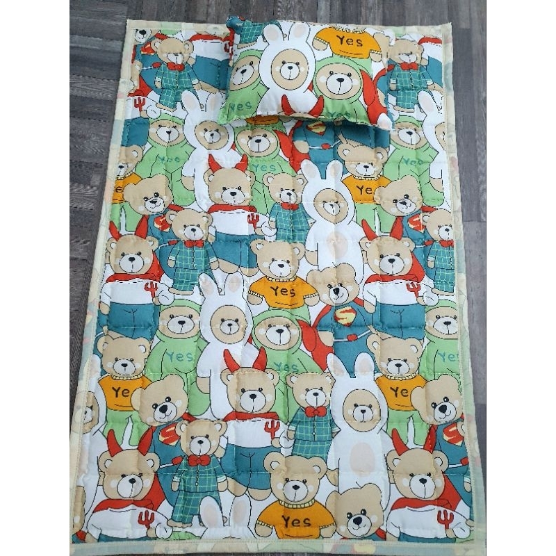 Nệm cho bé đi học mẫu giáo kích thước 80x120cm / nệm dày mùa đông có chun 4 góc