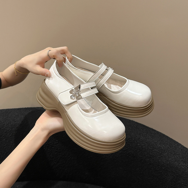 Giày nữ LOLITA  mùa thu 2023 da mềm khóa nơ chống trượt đế dày -Mary Jane Giày búp bê nữ mũi tròn