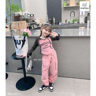 Set melisa áo nón kèm quần jogger hồng