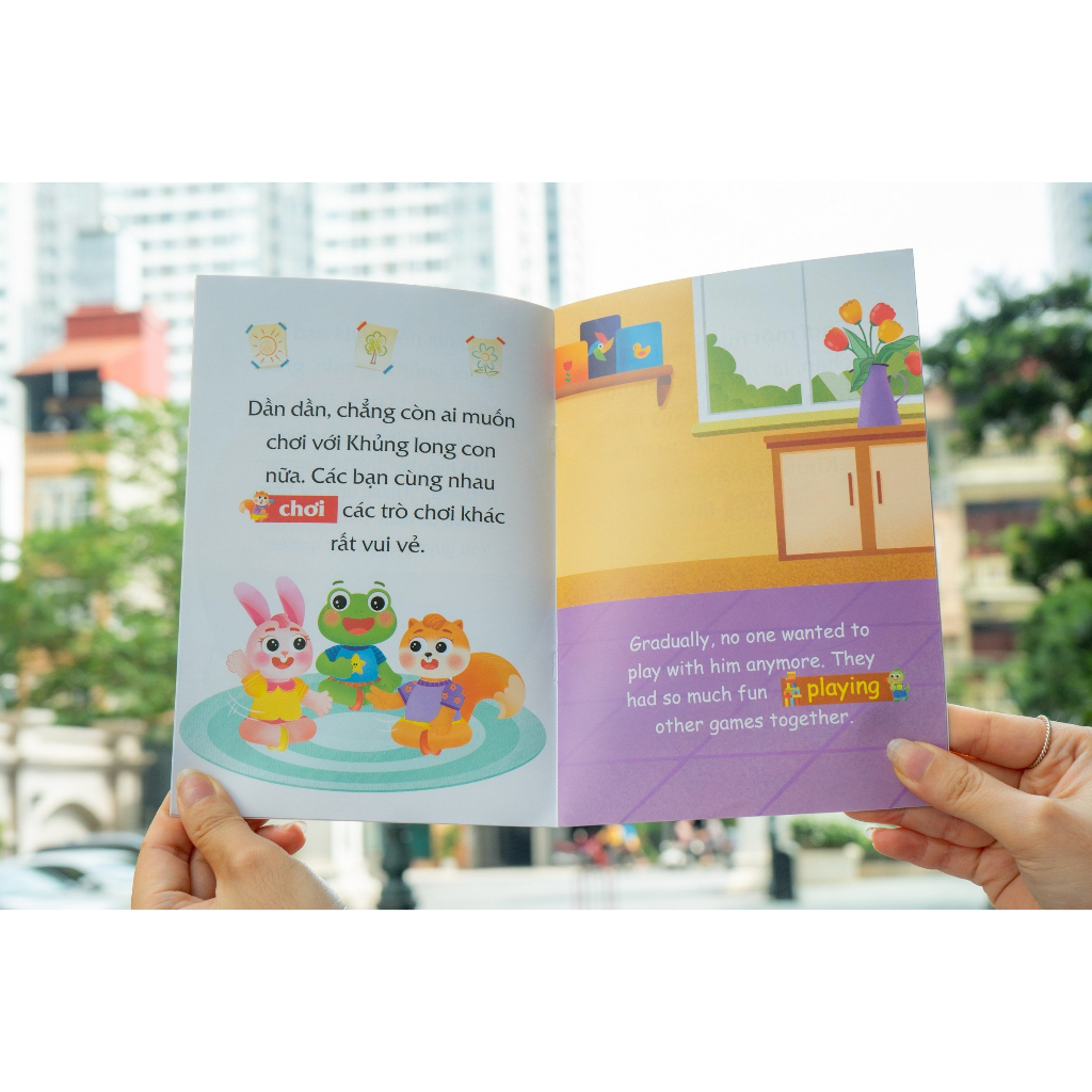 Truyện tranh song ngữ Việt - Anh cho bé - Bộ 10 cuốn - Giáo dục tính cách cho trẻ 3 - 9 tuổi
