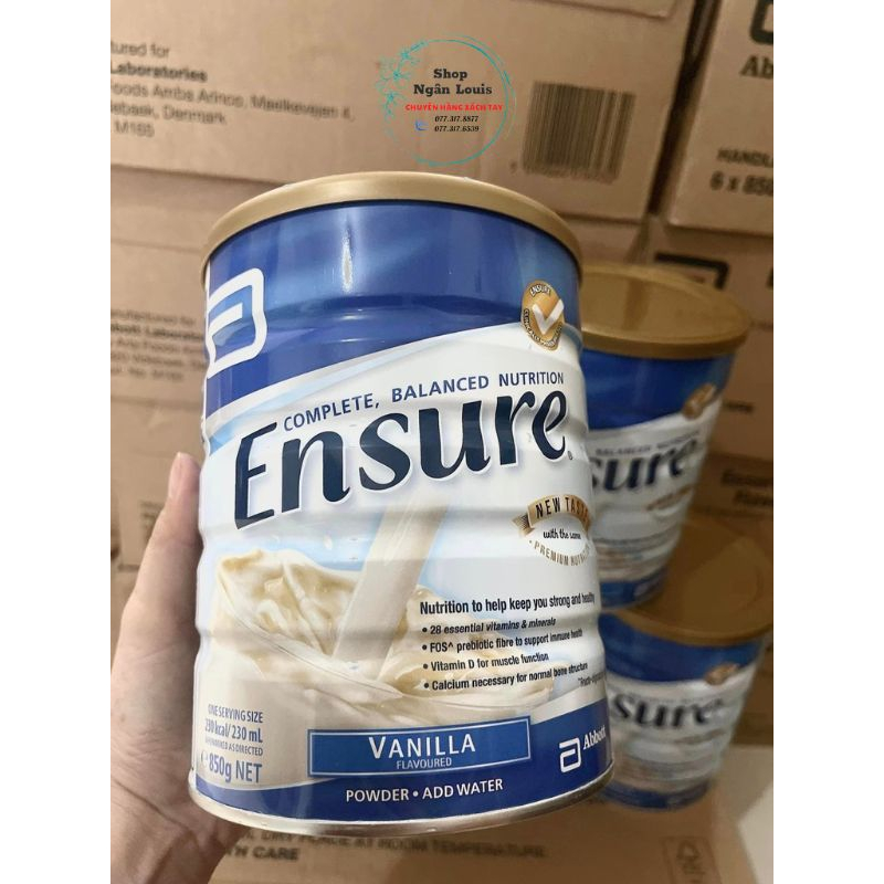 SỮA BỘT HƯƠNG VANI ENSURE VANILLA POWDER 850G CỦA ÚC – DATE MỚI