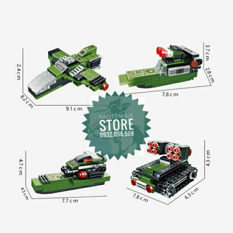 Bộ Xếp Hình 88016 Lắp Ráp Xe Tăng Panther 8 in 1