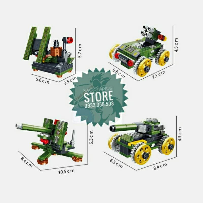 Bộ Xếp Hình 88016 Lắp Ráp Xe Tăng Panther 8 in 1