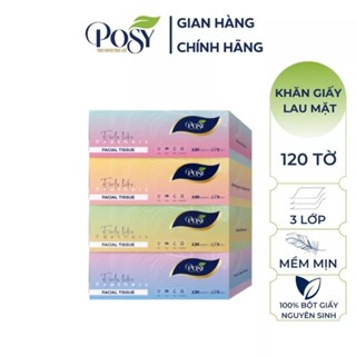  Giấy ăn lụa Posy hộp 120 Tờ X 3 LỚP 