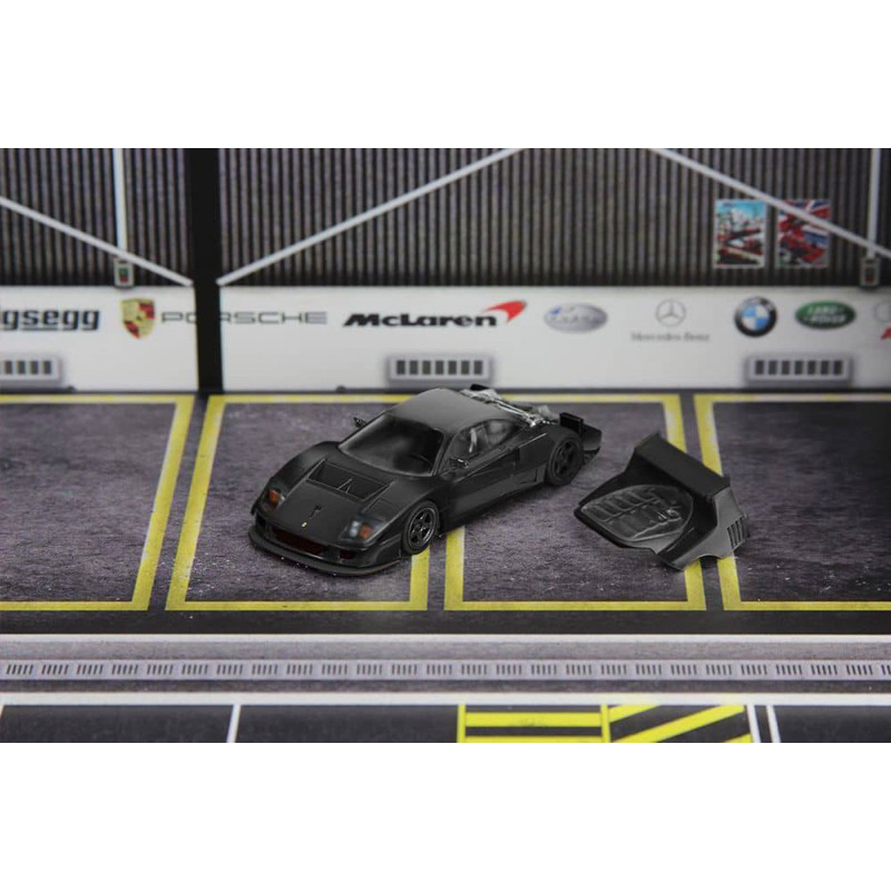 Mohinhxeps-1/64_Stance Hunters SH Diecast Model F40 LM Openable tail-hood,Visible engine  Color : Red / Black