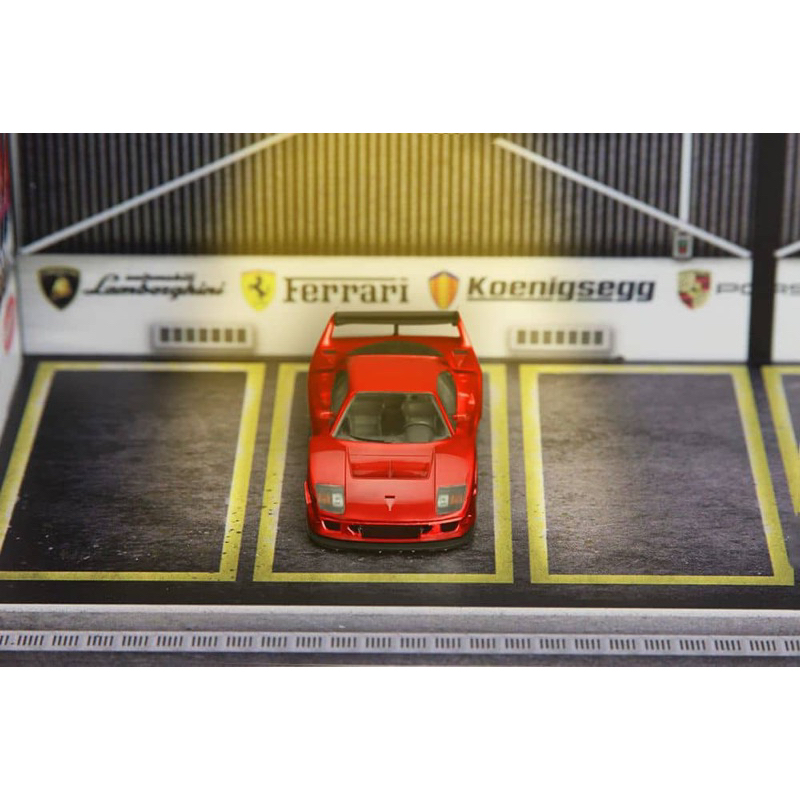 Mohinhxeps-1/64_Stance Hunters SH Diecast Model F40 LM Openable tail-hood,Visible engine  Color : Red / Black