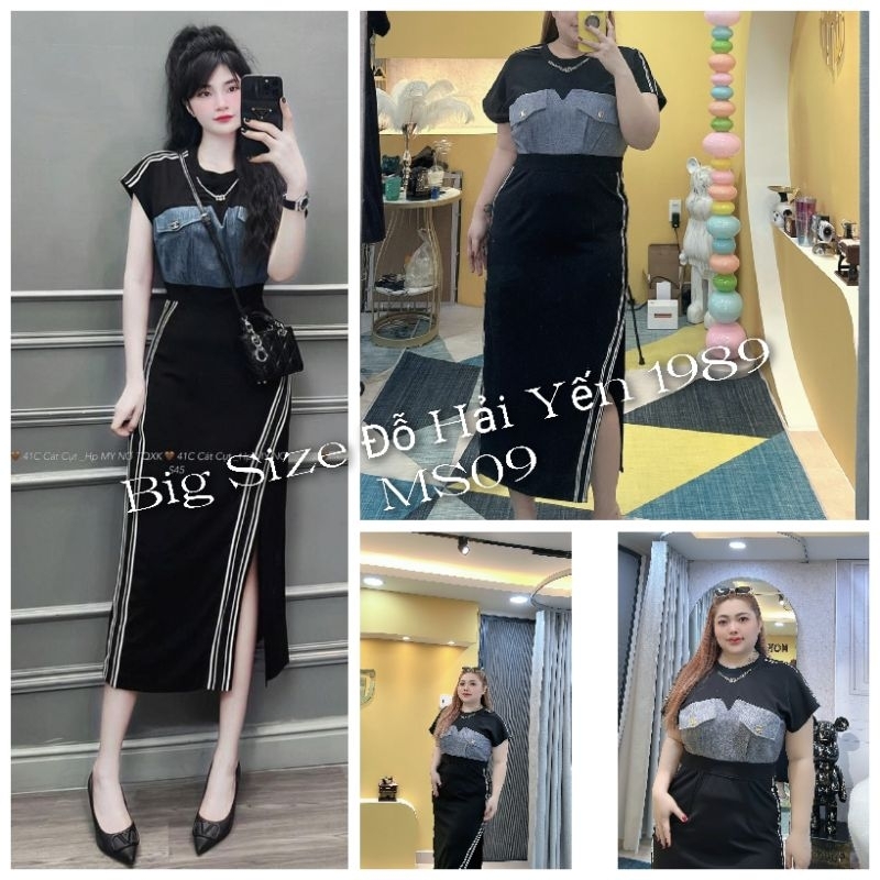 Đầm Thun Phối Big Size (55kg đến 100kg) MS09