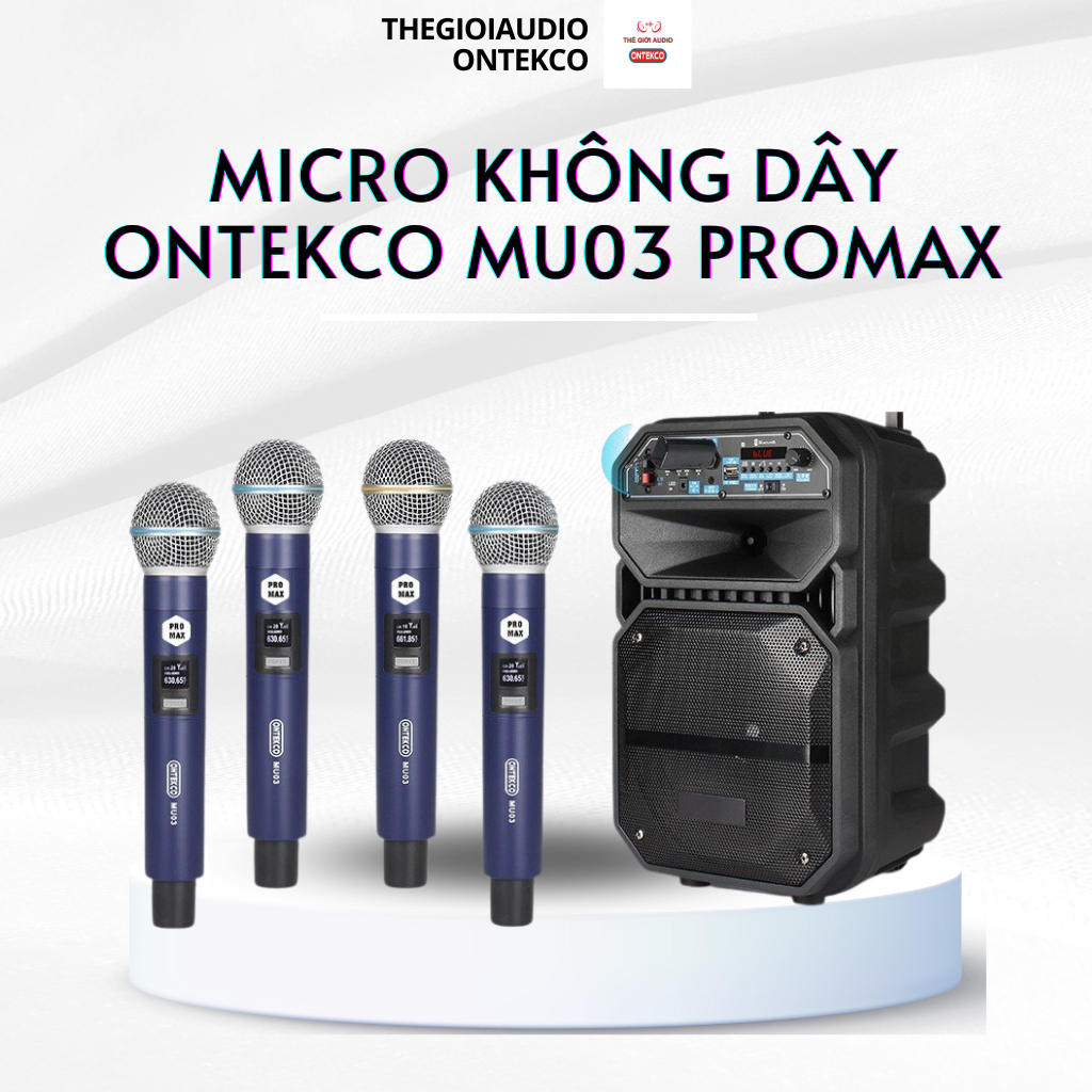 Bộ micro Ontekco MU03 PROMAX U19 hát karaoke chuyên nghiệp, chất liệu thép cao cấp