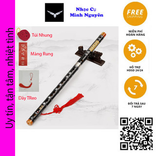 Sáo trúc dizi khớp inox màu đen chất lượng