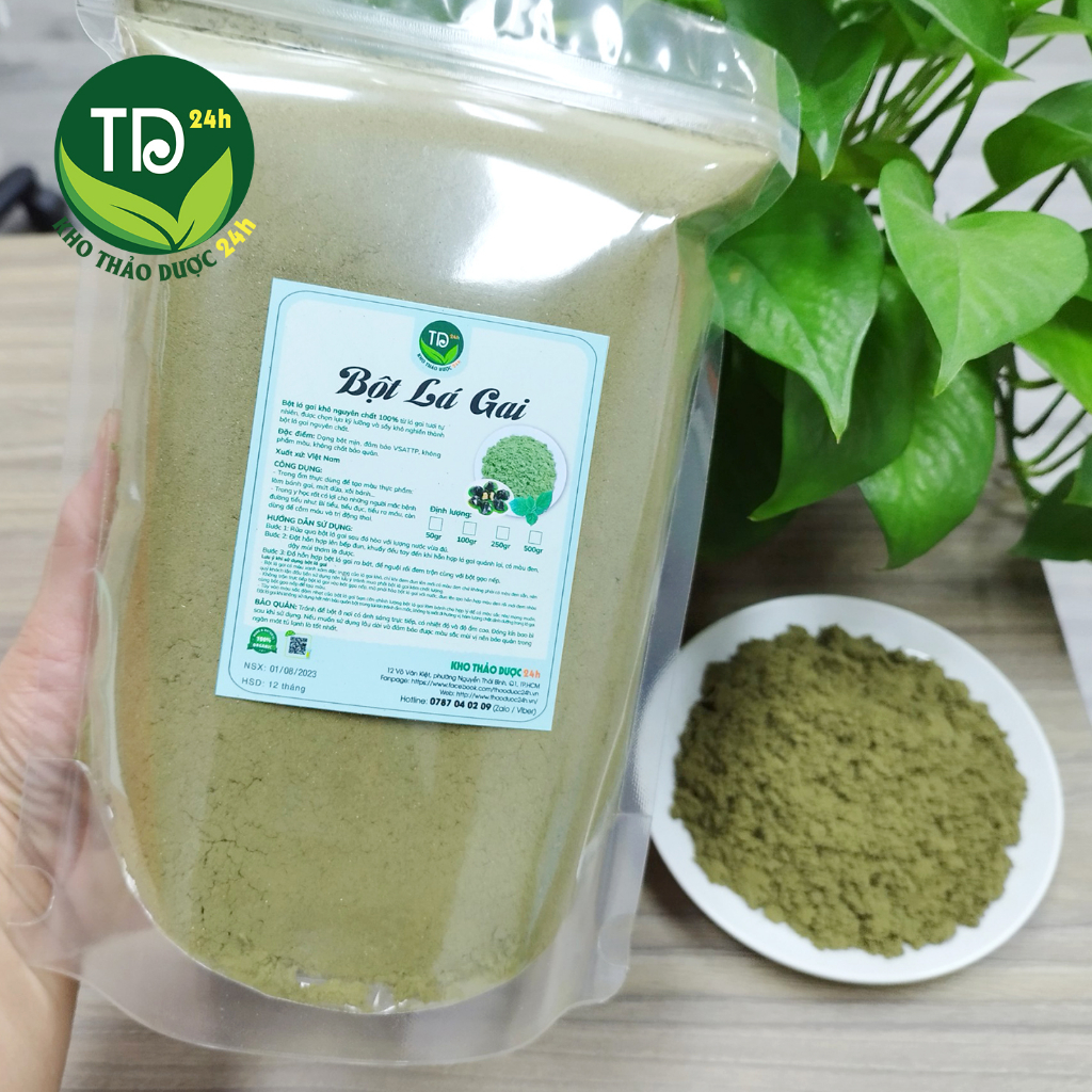 Bột lá gai 100% nguyên chất từ lá gai khô, chuyên dùng làm bánh gai, bánh ít, bánh cam, chè trôi nước, tạo màu tự nhiên