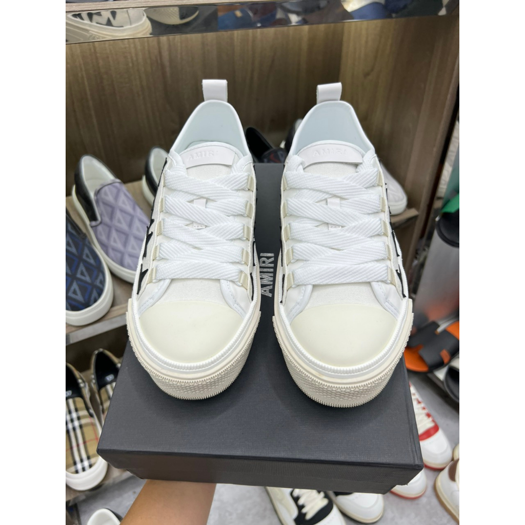 - Giày Sneaker Amri Họa Tiết Ngôi Sao Đen Trắng Cao Cấp, Giày Sneaker Nam Amri